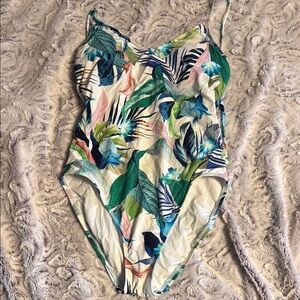 Tropical Print One-Piece Swimsuit